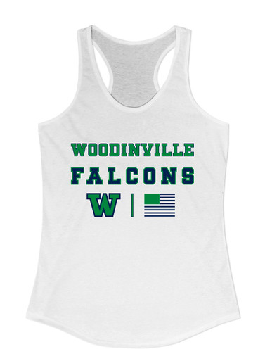 Woodinville Falcons W Script Spirit Flag Women's Tank Top