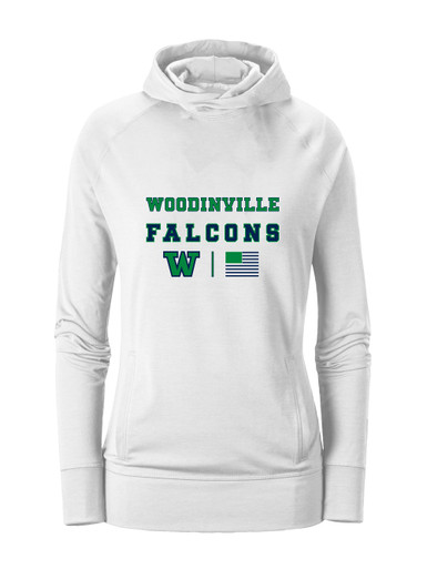 Woodinville Falcons W Script Spirit Flag Women's Hoodie