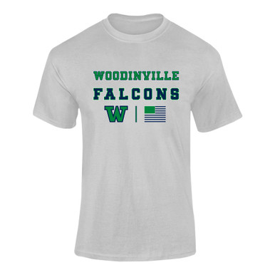 Woodinville Falcons W Script Spirit Flag Men's Premium SS T-Shirt