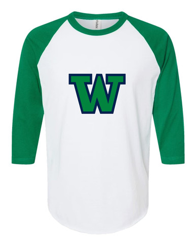 Woodinville Falcons W Script Mascot #1 Women's Baseball T-Shirt