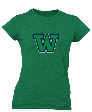 Woodinville Falcons W Script Mascot #1 Women's Premium SS T-Shirt