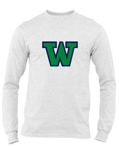 Woodinville Falcons W Script Mascot #1 Men's LS T-Shirt