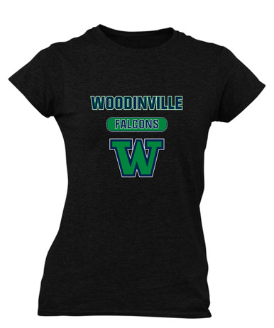 Woodinville Falcons W Script Mascot #3 Women's Premium SS T-Shirt