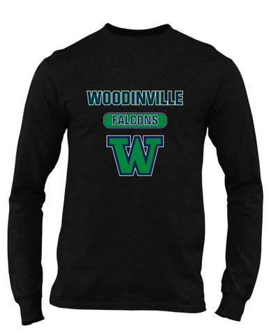 Woodinville Falcons W Script Mascot #3 Men's Premium LS T-Shirt