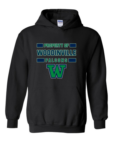 Woodinville Falcons W Script Property Of Men's Hoodie