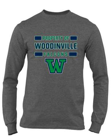Woodinville Falcons W Script Property Of Men's Premium LS T-Shirt