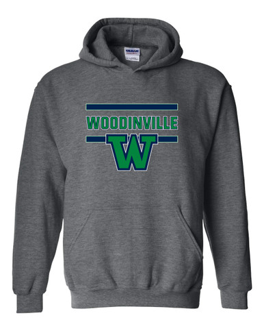 Woodinville Falcons W Script Mascot #4 Men's Hoodie