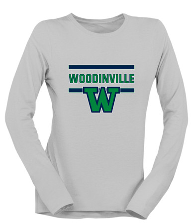 Woodinville Falcons W Script Mascot #4 Women's LS T-Shirt