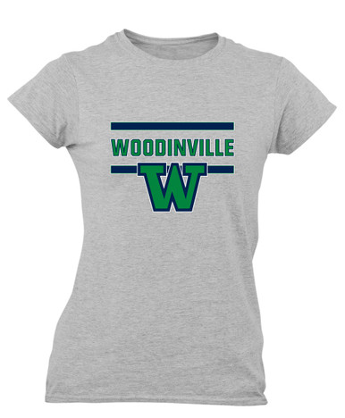 Woodinville Falcons W Script Mascot #4 Women's Premium SS T-Shirt