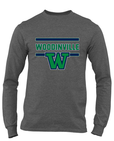 Woodinville Falcons W Script Mascot #4 Men's LS T-Shirt
