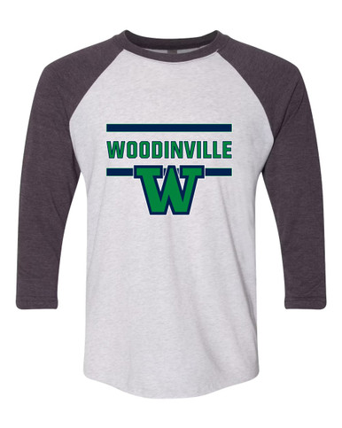 Woodinville Falcons W Script Mascot #4 Men's Baseball T-Shirt
