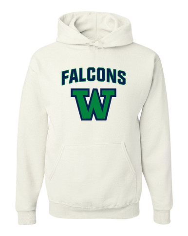 Woodinville Falcons W Script Mascot #6 Men's Premium Hoodie