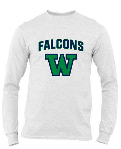 Woodinville Falcons W Script Mascot #6 Men's LS T-Shirt