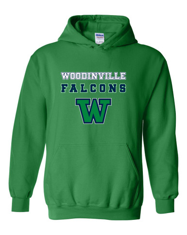 Woodinville Falcons W Script Spirit Men's Hoodie