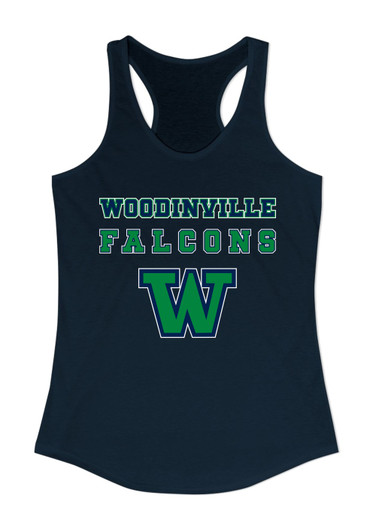 Woodinville Falcons W Script Spirit Women's Tank Top