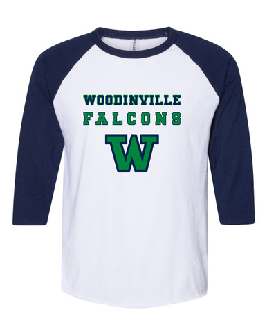 Woodinville Falcons W Script Spirit Women's Baseball T-Shirt