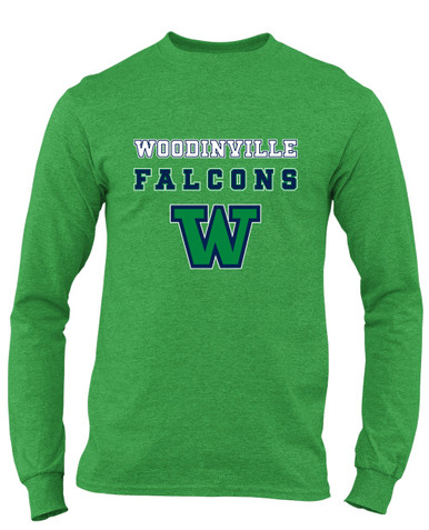 Woodinville Falcons W Script Spirit Men's LS T-Shirt