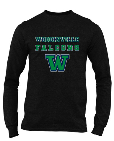 Woodinville Falcons W Script Spirit Men's Premium LS T-Shirt
