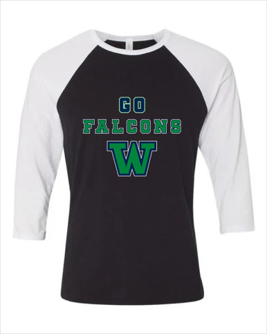 Woodinville Falcons W Script Go Team Women's Baseball T-Shirt
