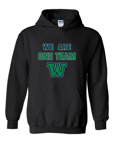 Woodinville Falcons W Script We Are One Team Men's Hoodie