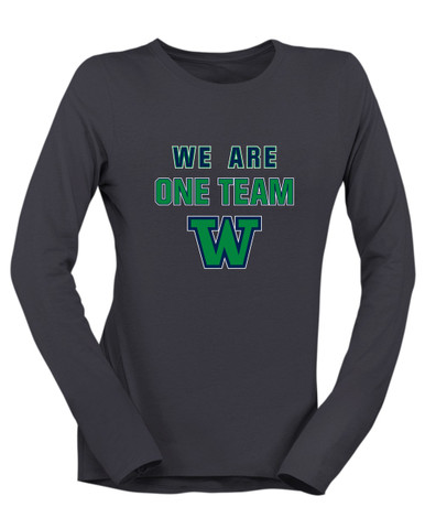 Woodinville Falcons W Script We Are One Team Women's LS T-Shirt