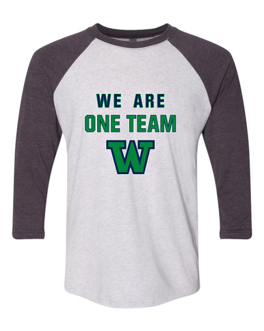 Woodinville Falcons W Script We Are One Team Women's Baseball T-Shirt