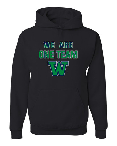 Woodinville Falcons W Script We Are One Team Men's Premium Hoodie