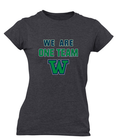 Woodinville Falcons W Script We Are One Team Women's Premium SS T-Shirt