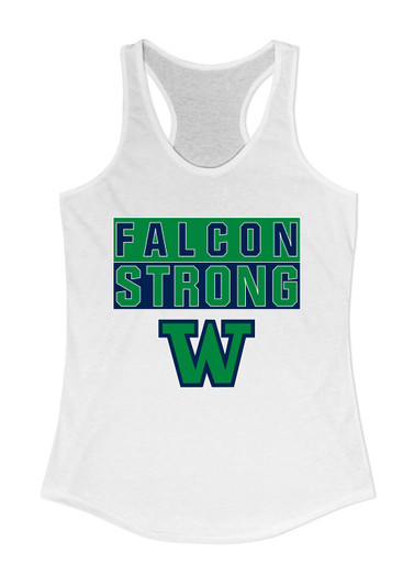 Woodinville Falcons W Script Strong #1 Women's Tank Top