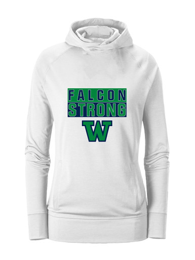 Woodinville Falcons W Script Strong #1 Women's Hoodie