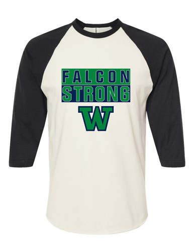 Woodinville Falcons W Script Strong #1 Women's Baseball T-Shirt