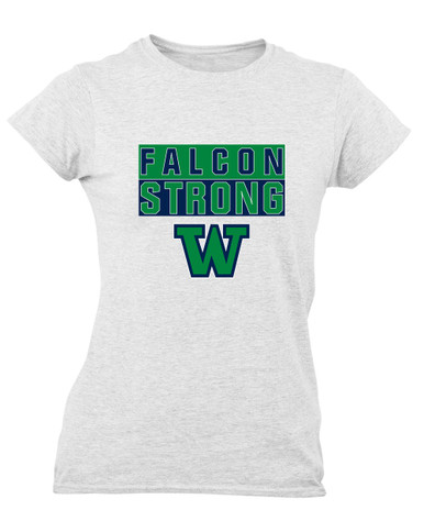 Woodinville Falcons W Script Strong #1 Women's Premium SS T-Shirt