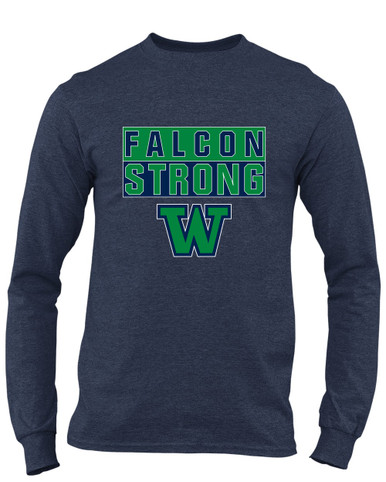 Woodinville Falcons W Script Strong #1 Men's Premium LS T-Shirt