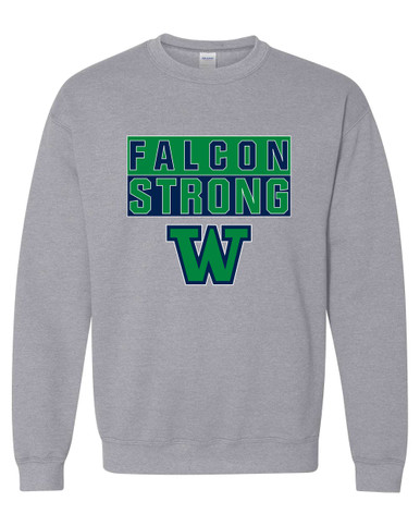 Woodinville Falcons W Script Strong #1 Men's Sweatshirt