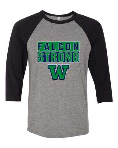 Woodinville Falcons W Script Strong #1 Men's Baseball T-Shirt