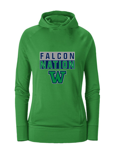 Woodinville Falcons W Script Nation #1 Women's Hoodie