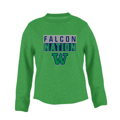 Woodinville Falcons W Script Nation #1 Women's Sweatshirt