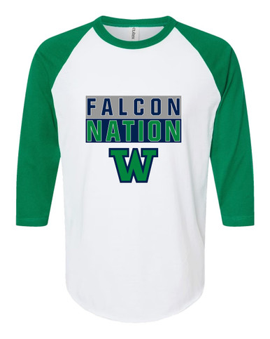 Woodinville Falcons W Script Nation #1 Women's Baseball T-Shirt