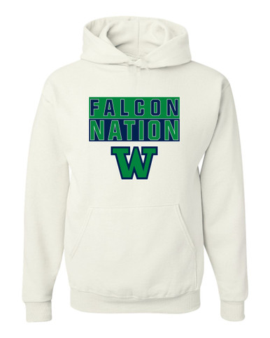 Woodinville Falcons W Script Nation #1 Men's Premium Hoodie