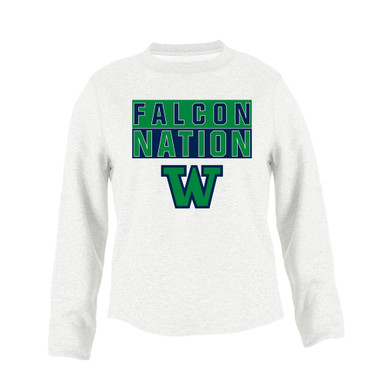 Woodinville Falcons W Script Nation #1 Men's Sweatshirt