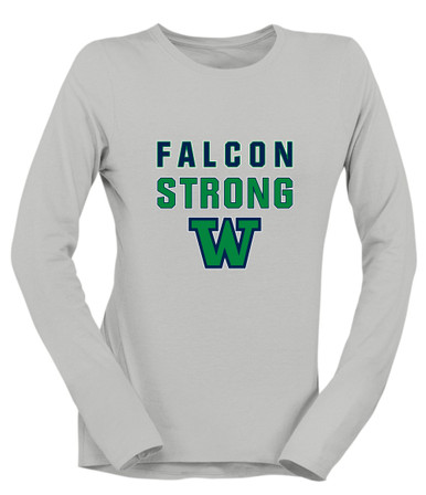 Woodinville Falcons W Script Strong #2 Women's Premium LS T-Shirt