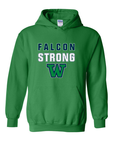 Woodinville Falcons W Script Strong #2 Men's Hoodie