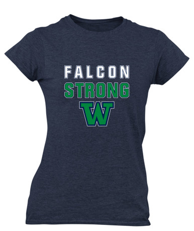 Woodinville Falcons W Script Strong #2 Women's Premium SS T-Shirt