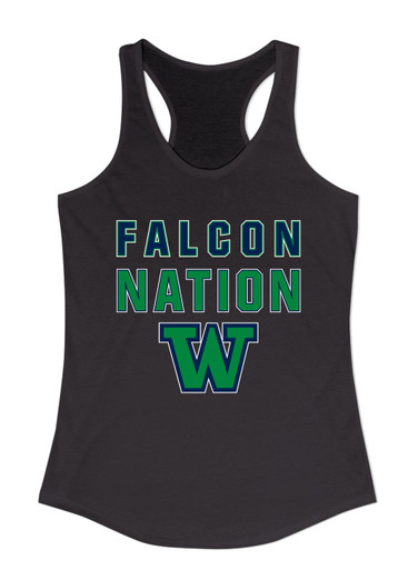 Woodinville Falcons W Script Nation #2 Women's Tank Top