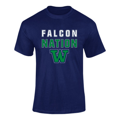 Woodinville Falcons W Script Nation #2 Men's Premium SS T-Shirt