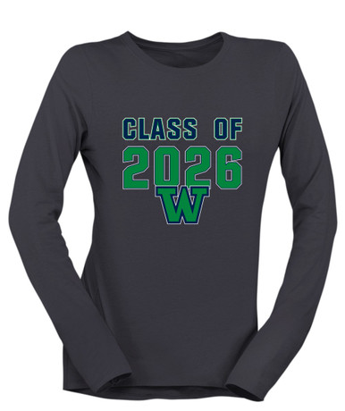 Woodinville Falcons W Script Class of 2026 Women's LS T-Shirt