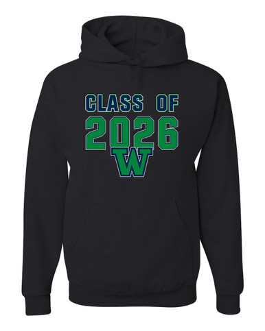 Woodinville Falcons W Script Class of 2026 Men's Premium Hoodie