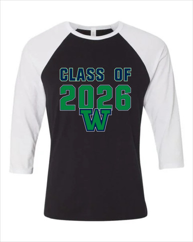 Woodinville Falcons W Script Class of 2026 Men's Baseball T-Shirt