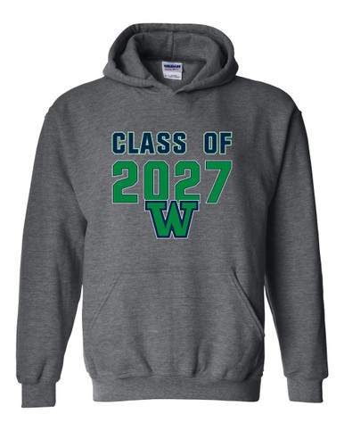Woodinville Falcons W Script Class of 2027 Men's Hoodie