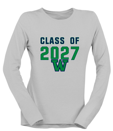 Woodinville Falcons W Script Class of 2027 Women's LS T-Shirt